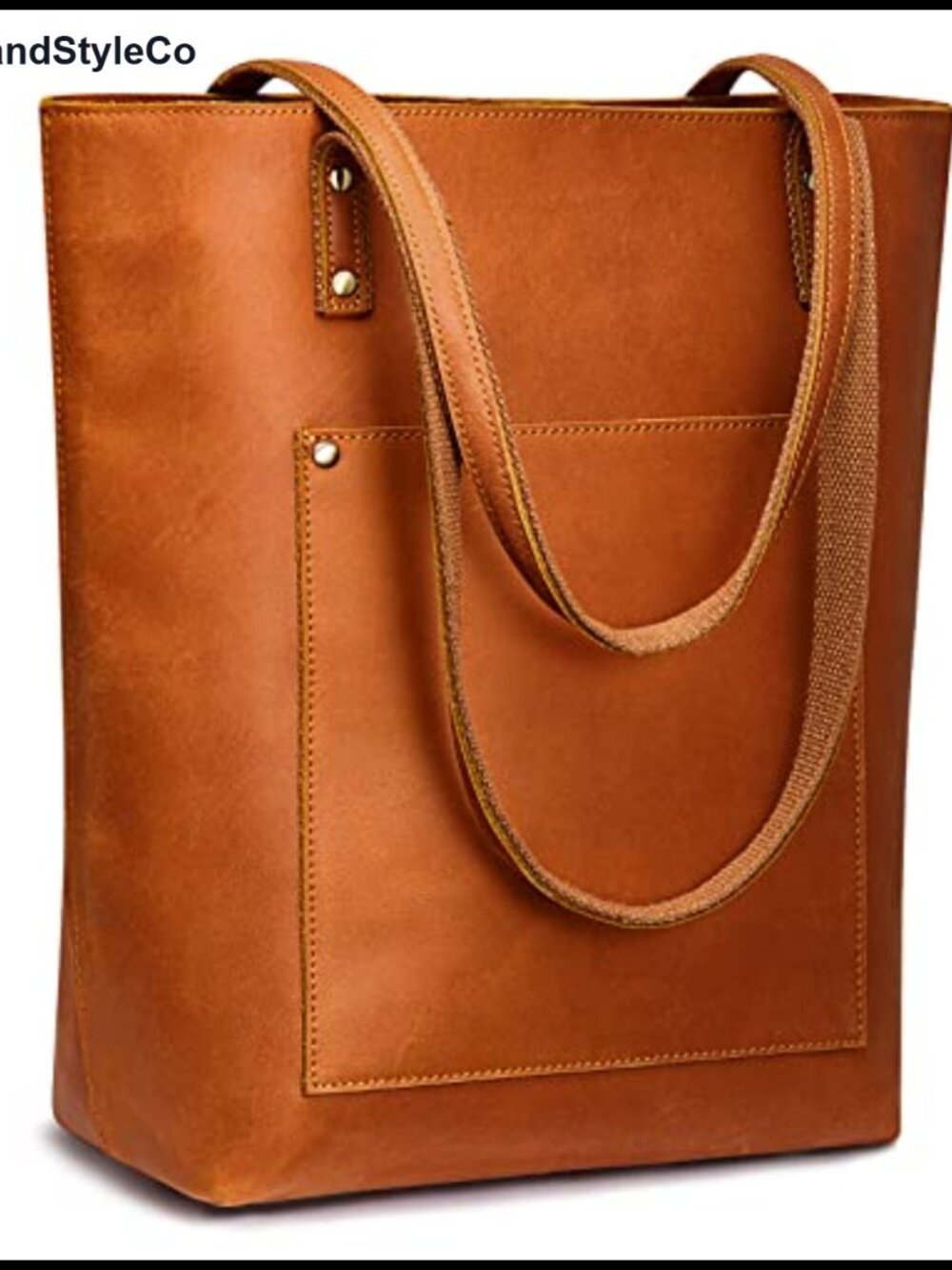 Top Grain Crazy Horse Leather Tote Bag Luggage Sleeve Work Handbag